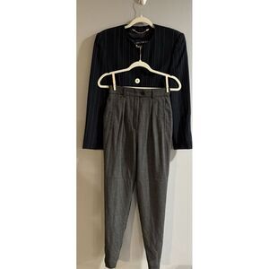 Escada Women's Pant Suit Size 34 Wool Pinstripe